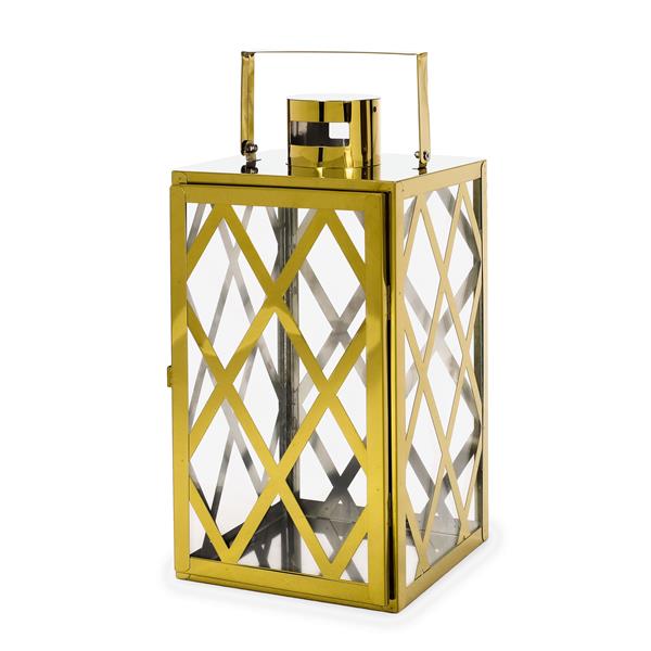 14"H STAINLESS STEEL LANTERN