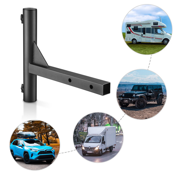 15"x2"x18" Hitch Mount Flagpole Holder, Flag Holder Compatible with Hitch Flagpoles Within 1” to 2” & Universally for 2” Hitch Receiver on RV SUV Pickup Truck Camper Trailer Jeep