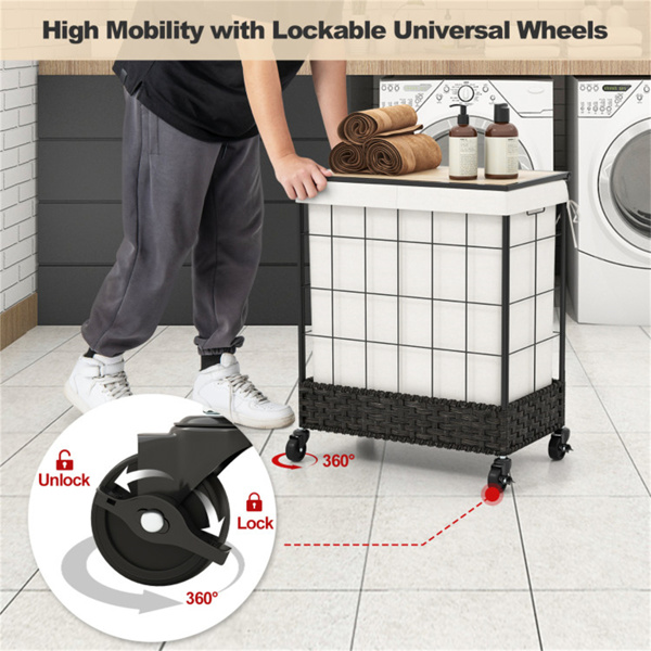 Laundry basket with wheels