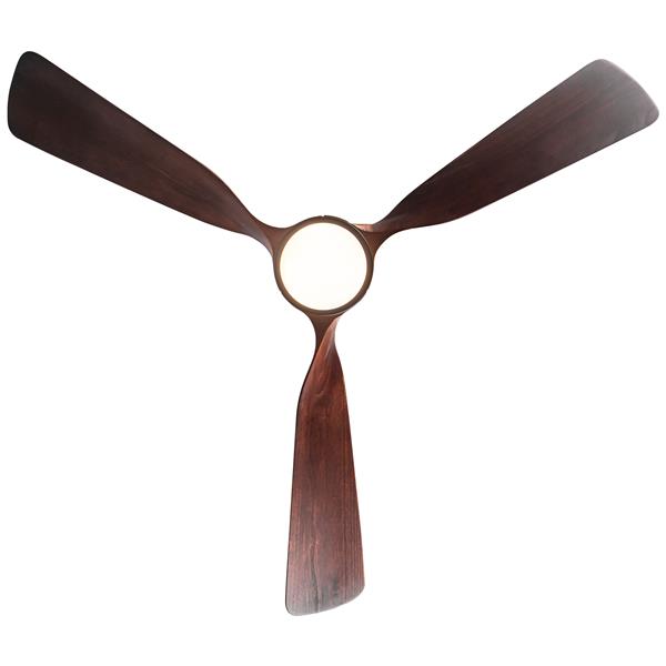 52 in. Integrated LED Indoor Brown Wood Ceiling Fan with Light Kit and Remote Control