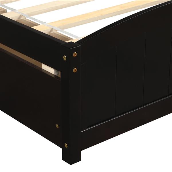 Twin size Platform Bed with Two Drawers, Espresso