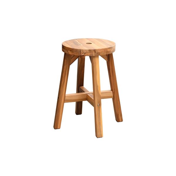 Acacia Wood Stool Round Top Chairs Best Ideas End Tables For Sofas Sub-stool for Living Room Bedside Strong Weight Capacity Upto 250 LBS, Natural Color