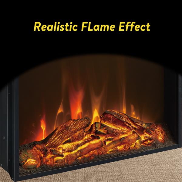 23 inch electric fireplace insert, cost-effective heater with log set & realistic flame, overheating protection