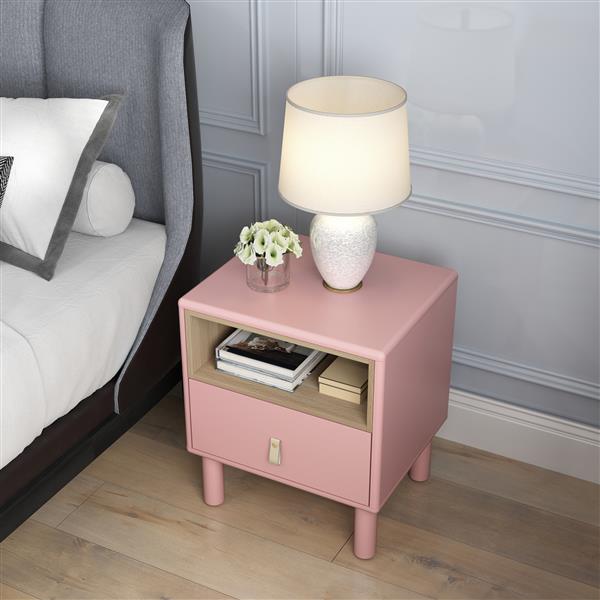 Single drawer bedside table, modern style bedside table, wooden bedside table, bedside table with drawer, side table with drawer, compact bedside table, Nordic style bedside table