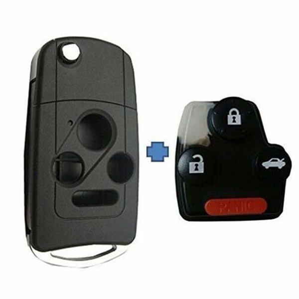 Key Shell Remote Case Fob for Honda Accord Civic CRV Polit Fit 3+1 Button