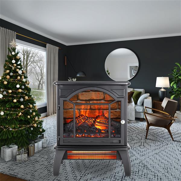 18 inch 3D  Flame Electric Infrared Quartz Fireplace Stove with remote control