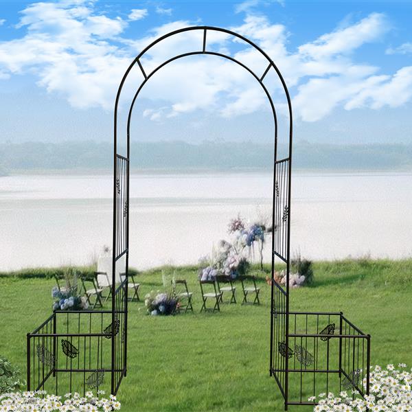 Metal Garden Arch Garden Arbor Trellis Climbing Plants Support Arch Outdoor Arch Wedding Arch Party Events Archway Black