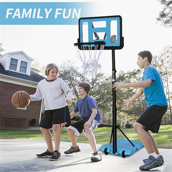 Use for Outdoor Height Adjustable 4.8 to 7.7ft Basketball Hoop 44 Inch Backboard Portable Basketball Goal System with Stable Base and Wheels