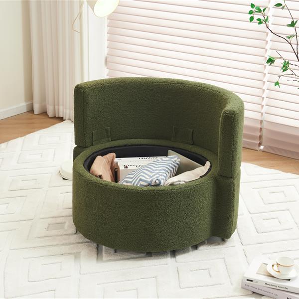 Fabric Swivel And Storage Chair With Back Cushion For Living Room,Green