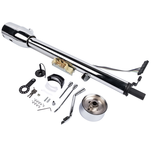 Chrome 30" Steering Column Hot Street Rod Tilt Automatic with Key and Adapter