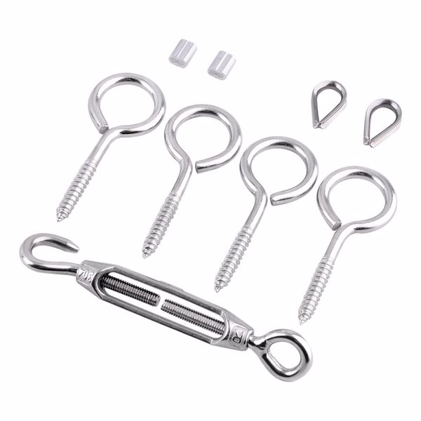 30M Stainless Steel Wire Rope Cable Hooks Hanging Kit Garden Railing Rope Roll