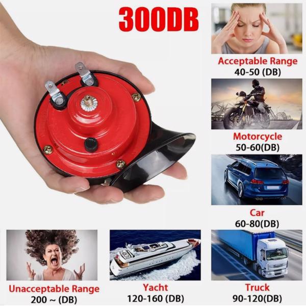 2PC 12V 300DB Super Loud Train Air Horn Waterproof Motorcycle Car Truck SUV Boat