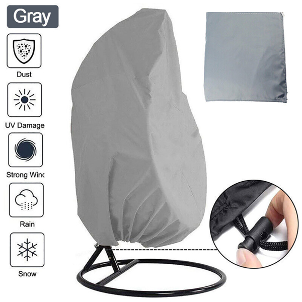 Grey Hanging Swing Chair Cover Outdoor Garden Egg Chair Protection Waterproof UK