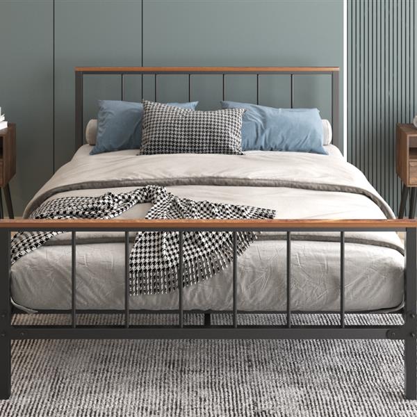 Metal Platform Bed frame with Headboard and Footboard,Sturdy Metal Frame, No Box Spring Needed(Full)