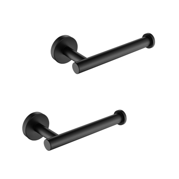 2 Pack Toilet Paper Holder - Matte Black SUS304 Stainless Steel Toilet Paper Holder Towel Rack for Kitchen Bathroom Wall Mounted Bathroom Paper Towel Holder