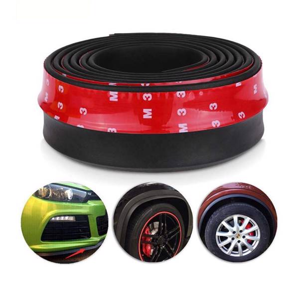 Universal Car Lip Skirt Protector Rubber Splitter Front Bumper Spoiler Side 2.5M