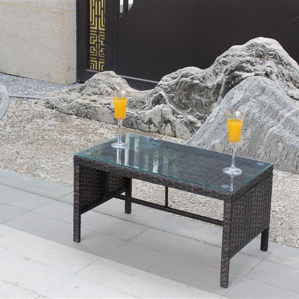 Outdoor patio Furniture 1 Coffee Table with clear tempered glass