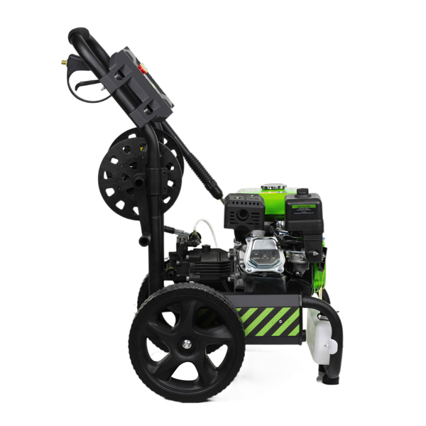 110V 2600PSI 4.8kW with drum winder, gasoline high-pressure cleaner, 5 nozzles+foam kettle