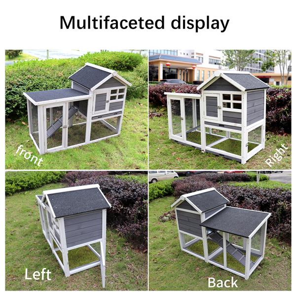 Deluxe Wooden Chicken Coop Hen House Rabbit Wood Hutch Poultry Cage Habitat