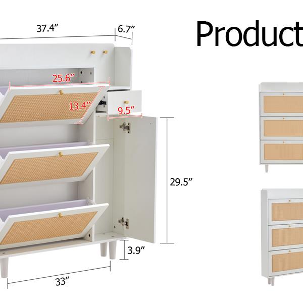 Modern minimalist storage cabinet, Japanese rattan shoe cabinet, bed top cabinet, small home furniture. Suitable for corridors and living rooms. GZ-DI-03