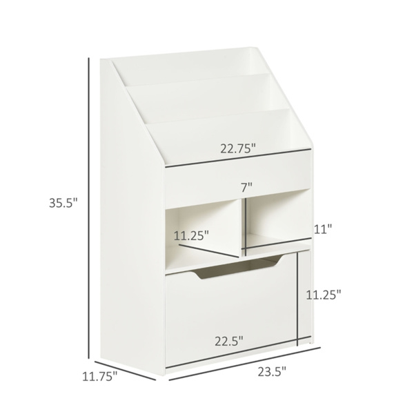 Kids Shelf Book/Storage Cabinet-White