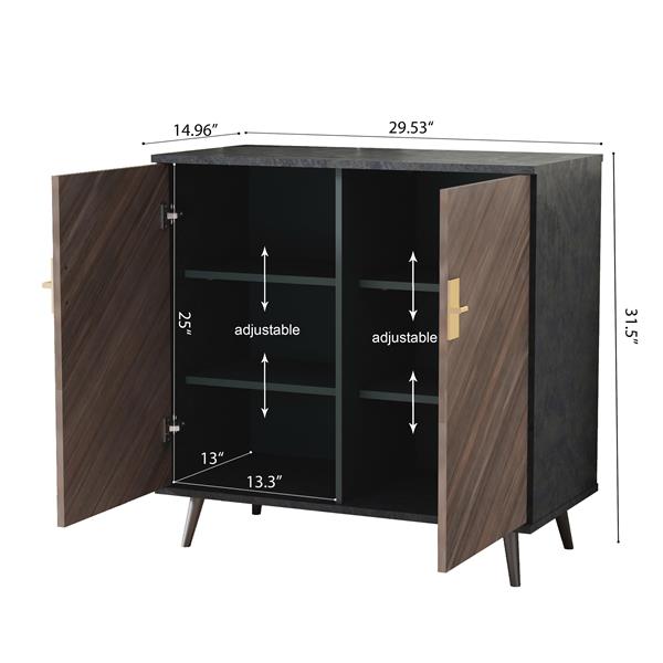 Accent Storage Cabinet with Doors, Bar Cabinet Buffet Cabinet with Storage for Living Room, Hallway, Bedroom