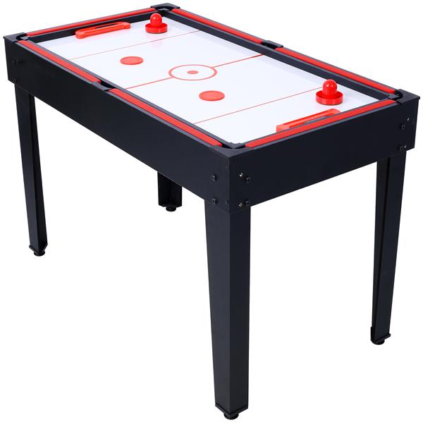 5-in-1 Multi-Game Table - Billiards, Push Hockey, Foosball, Ping Pong, and Basketball black/red