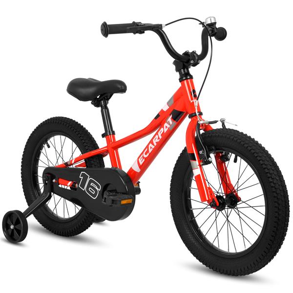 Kids' Bike 16 Inch Wheels, 1-Speed Boys Girls Child Bicycles For4-7Years, With Removable Training Wheels Baby Toys,  Front V Brake, Rear Holding Brake