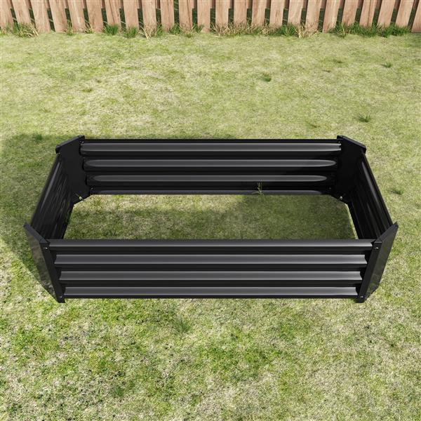 Metal Raised Garden Bed, Rectangle Raised Planter 4×2×1ft  for Flowers Plants, Vegetables Herb Veezyo Black