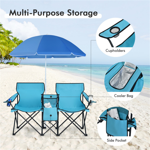 Outdoor camping chair with umbrella