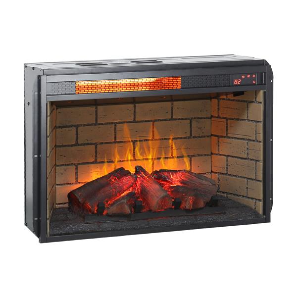 33 inch Infrared Electric Fireplace Insert, Touch Panel Home Decor Heater, Smokeless Firebox With Trim Kit