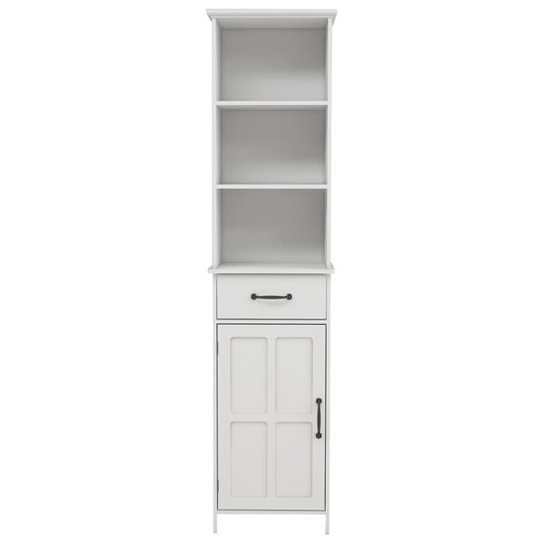 Floor Standing Cabinet with 1 Door and 1 Drawer - White