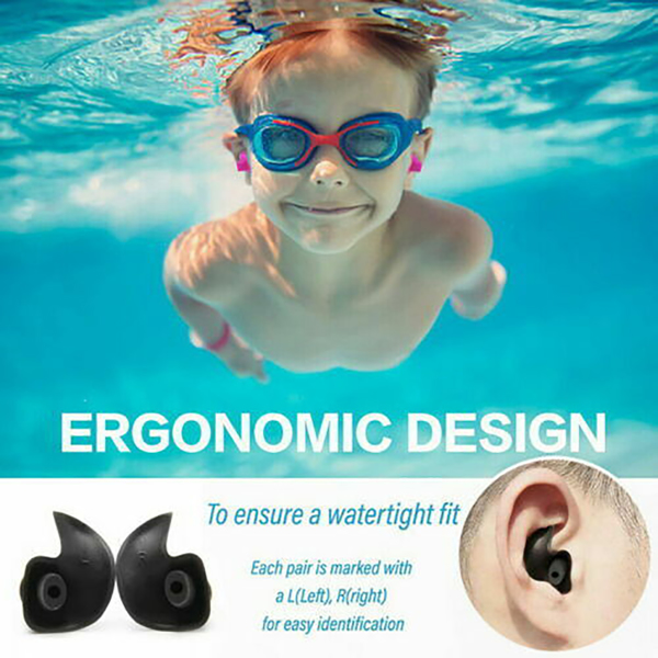 5 Pairs Soft Silicone Ear Plugs for Swimming Sleeping Anti Snore with Case UK