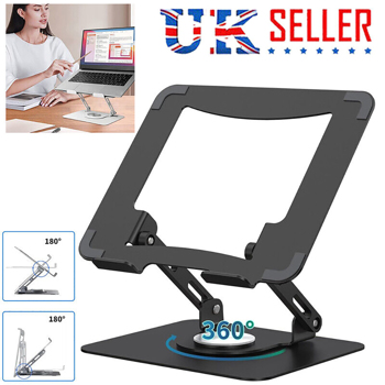 360° Metal Portable Laptop Tablet Stand Adjustable Holder For Desk Office Home