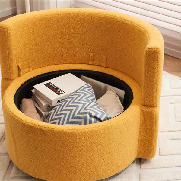 Fabric Swivel And Storage Chair With Back Cushion For Living Room,Yellow