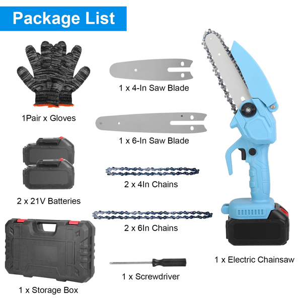 Mini 4In&6In Two Sizes Chainsaws Super Handheld Rechargeable Chain Saw With mini chain saw is an excellent tool Small Electric Chainsaws Battery Powered For Wood/Trees Cutting No shipments on weekend