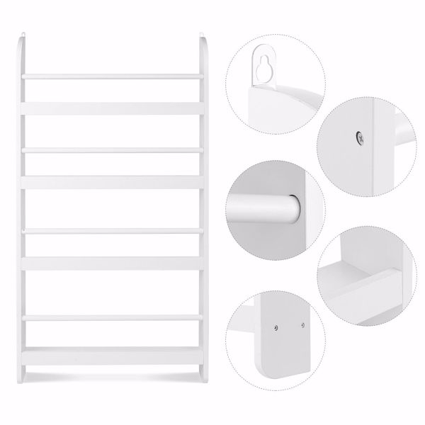 Wall Mounted Children Bookcase Kids Display Bookshelf Storage Unit Shelving Rack