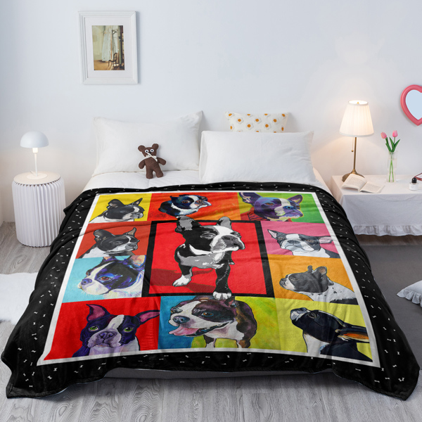 3D Cute French Bulldog Blanket Animal Dog Print Flannel Throw Blanket for Puppy Dog Crib Bed Couch Sofa Super Soft Lightweight Throw Frenchie Gifts for Women Bulldog Lover 50*60