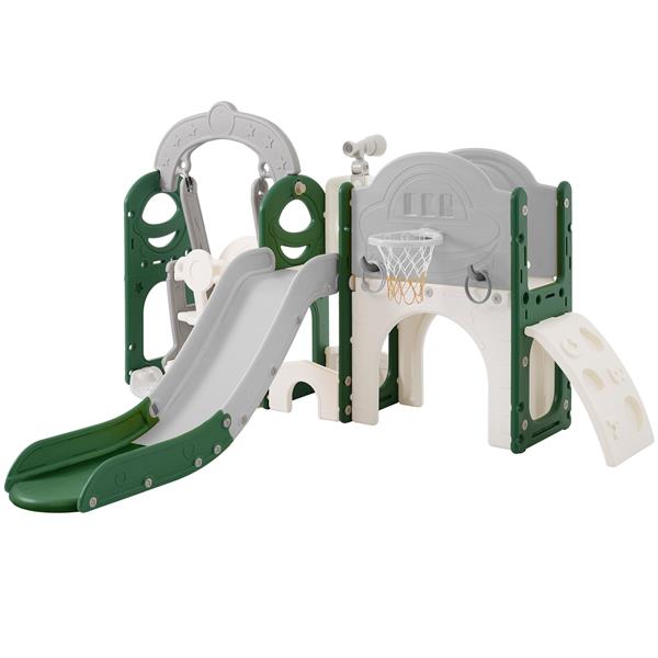 Toddler Slide and Swing Set 8 in 1, Kids Playground Climber Slide Playset with Basketball Hoop  Combination for Babies Indoor & Outdoor