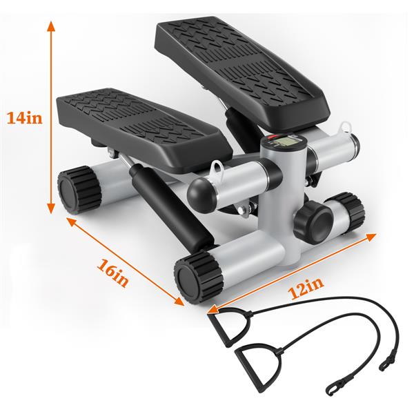 Steppers for Exercise, Stair Stepper with Resistance Bands, Mini Stepper with 330LBS Loading Capacity, Hydraulic Fitness Stepper with LCD Monitor, No Assembly Required