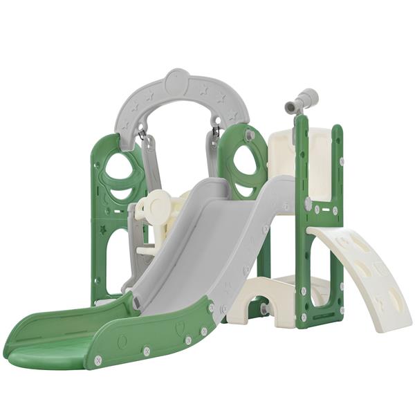 Toddler Slide and Swing Set 5 in 1, Kids Playground Climber Slide Playset with Telescope,  Combination for Babies Indoor & Outdoor