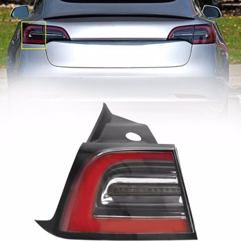 Left Outer Tail Light Fit for 2017-2020 Tesla Model 3 Model Y, LED Tail Lamp Assembly Replacement(Driver Side)