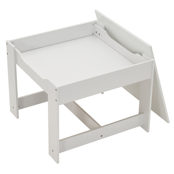 Children's Wooden Table And Chair Set With Two Storage Bags (One Table And Two Chairs) Grey And White