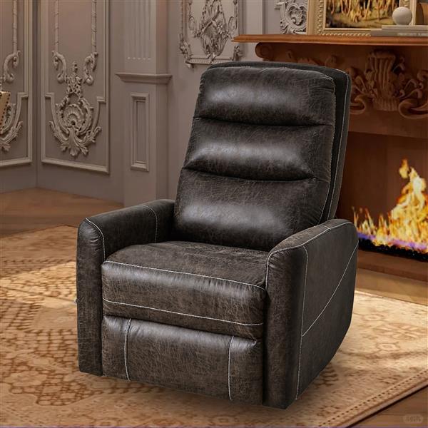 Swivel Glider Rocker Recliner Chair for Nursery,Manual Swivel Rocking Recliner,Mordern Home Theater Seating Soft  Reclining Chairs for Living Room,Brown