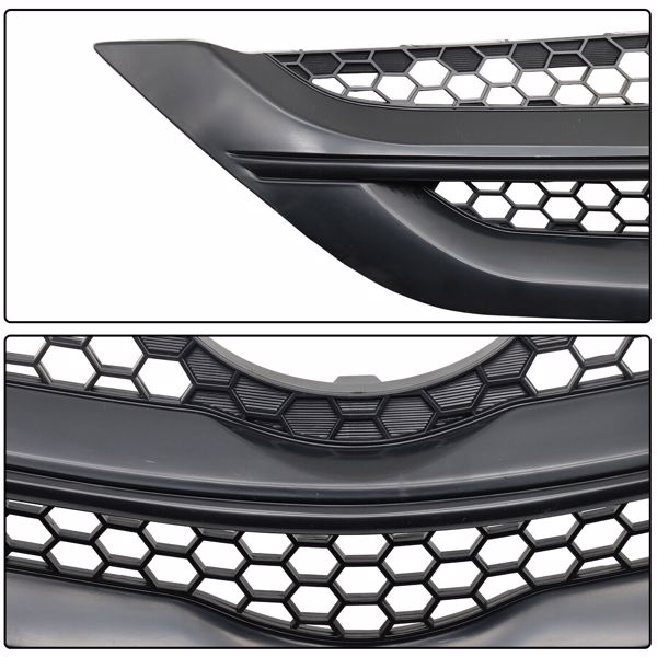 Front Upper + Lower Bumper Grill Grille Set For 2007 2008 Toyota Yaris Sedan