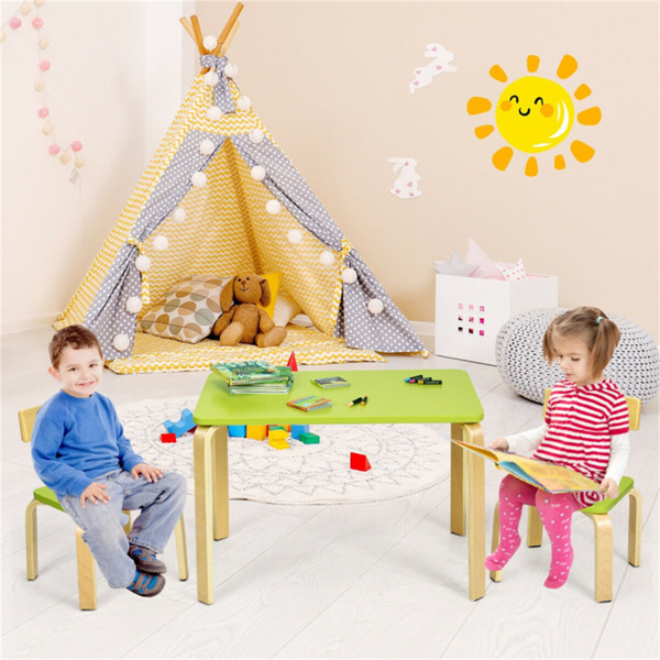 Wooden tables and chairs for children