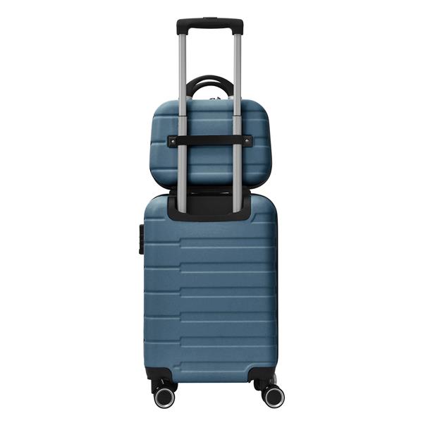 4 Piece Hard Shell Luggage Set,Carry on Suitcase with Spinner Wheels,Family Luggage Set,Dark Blue(12/20/24/28in)