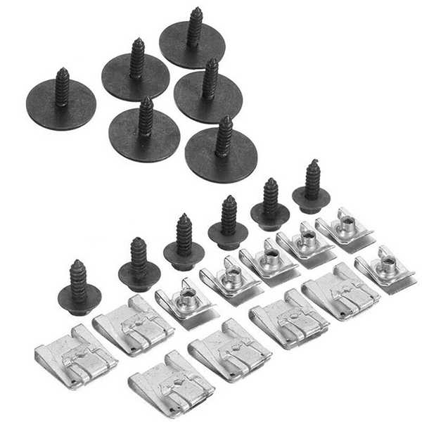 24pcs Engine Undertray Clips Screws Under Cover Rivets for Mercedes-Benz E-Class