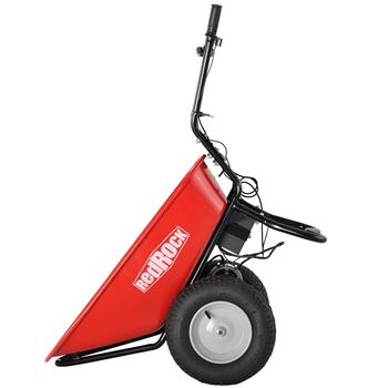 RedRock Wheelbarrow Utility Cart Electric Powered 24V DC 180W AGM Battery 330lbs (150kgs) Max Capacity Barrel Dump Material Debris Hauler