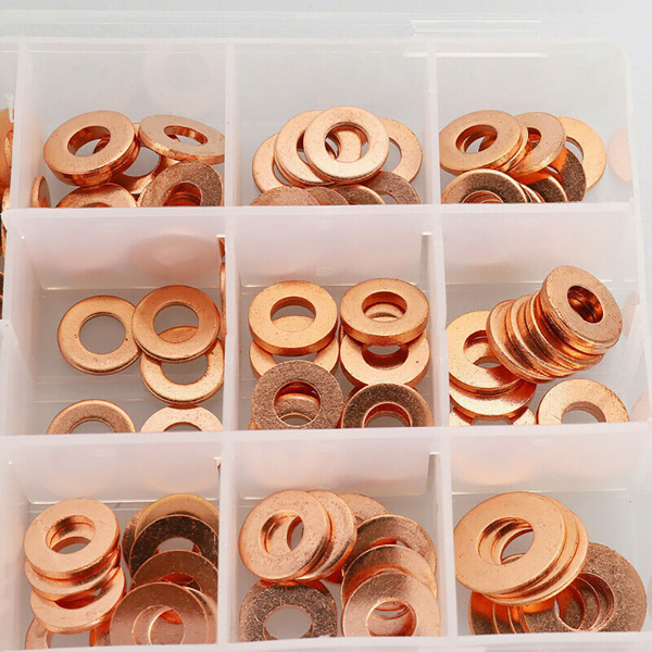 300Pcs Copper Diesel Injector Washers Fuel Set Seal Rings Assortment Kit UK